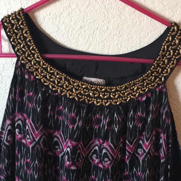 Beaded Neck Shift Dress - Picture 2 of 6